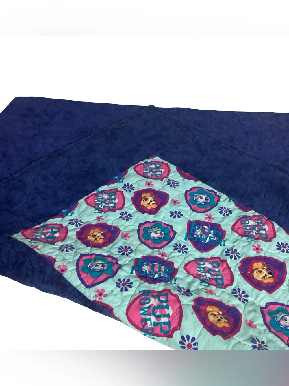 Handmade Children’s Quilt with Paw Patrol Characters 30x40” EUC